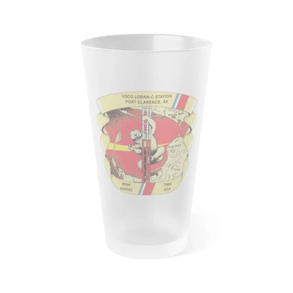 USCG Loran C Station Port Clarence AK (U.S. Coast Guard) Frosted Pint Glass 16oz-Go Mug Yourself