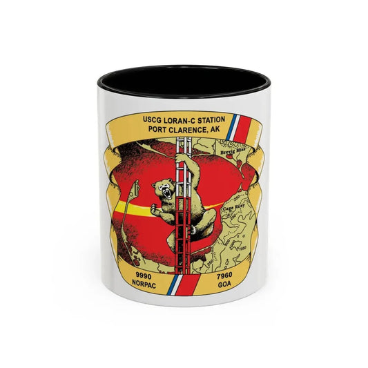 USCG Loran C  Station Port Clarence AK (U.S. Coast Guard) Accent Coffee Mug 11oz Black - Go Mug Yourself