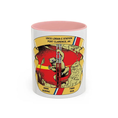 USCG Loran C  Station Port Clarence AK (U.S. Coast Guard) Accent Coffee Mug 11oz Pink - Go Mug Yourself