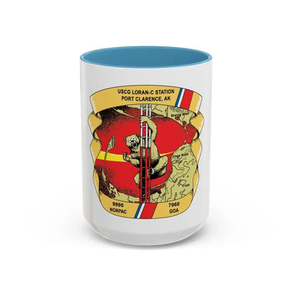 USCG Loran C  Station Port Clarence AK (U.S. Coast Guard) Accent Coffee Mug 15oz Light Blue - Go Mug Yourself