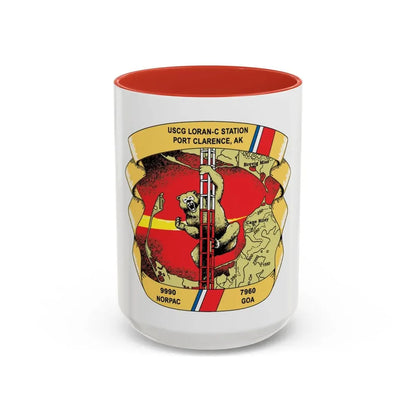 USCG Loran C  Station Port Clarence AK (U.S. Coast Guard) Accent Coffee Mug 15oz Red - Go Mug Yourself