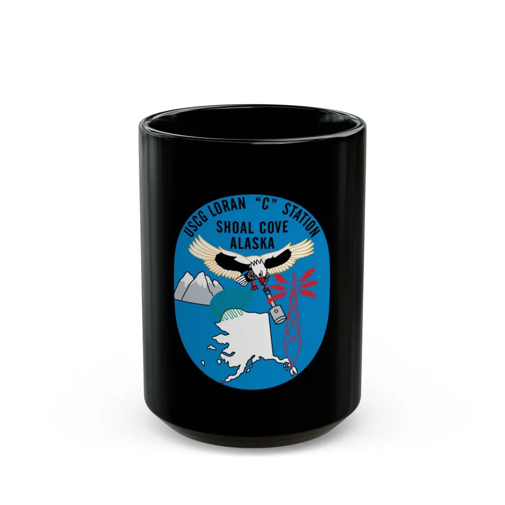 USCG Loran C Station Shoal Cove Alaska (U.S. Coast Guard) Black Coffee Mug-15oz-Go Mug Yourself