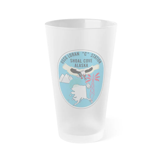 USCG Loran C Station Shoal Cove Alaska (U.S. Coast Guard) Frosted Pint Glass 16oz-Go Mug Yourself