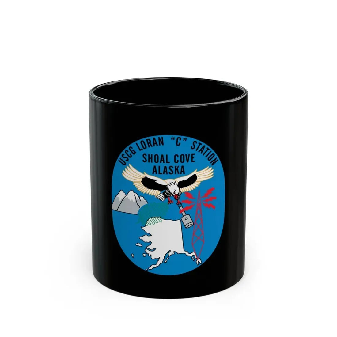 USCG Loran C Station Shoal Cove Alaska (U.S. Coast Guard) Black Coffee Mug 11oz - Go Mug Yourself