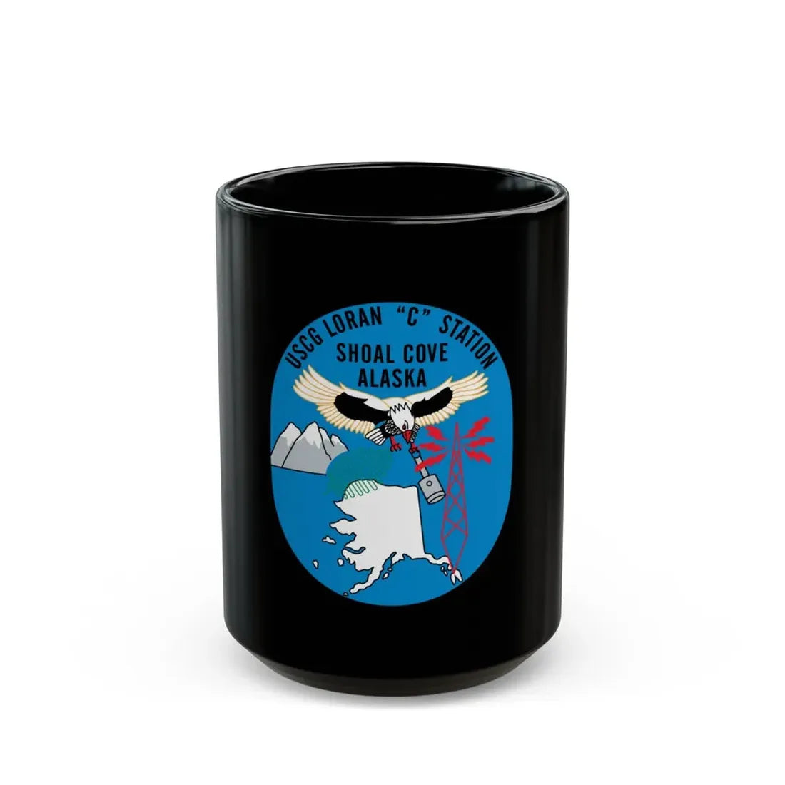USCG Loran C Station Shoal Cove Alaska (U.S. Coast Guard) Black Coffee Mug 15oz - Go Mug Yourself