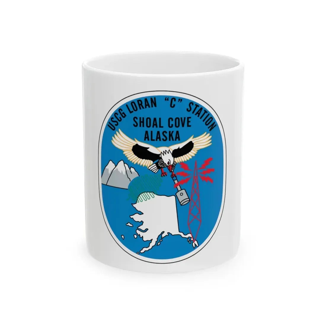 USCG Loran C Station Shoal Cove Alaska (U.S. Coast Guard) White Coffee Mug 11oz - Go Mug Yourself