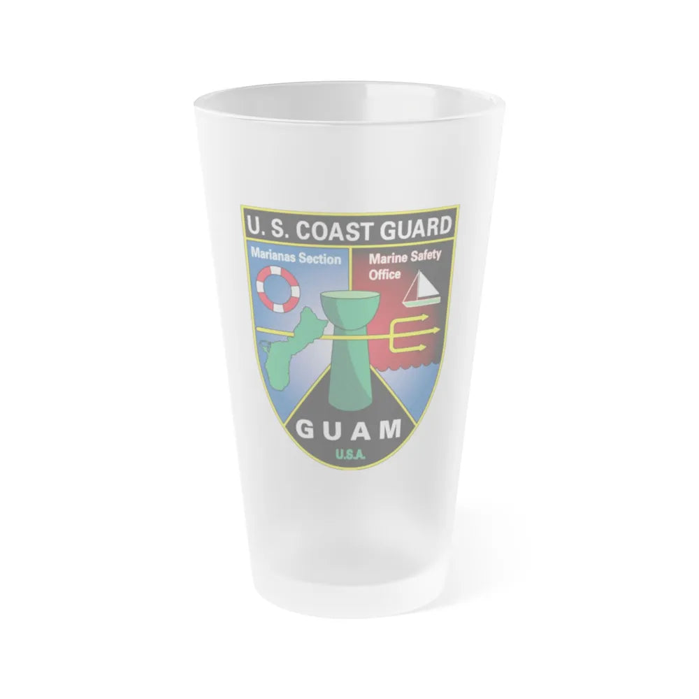 USCG Marianas Sect MSO Guam (U.S. Coast Guard) Frosted Pint Glass 16oz-Go Mug Yourself