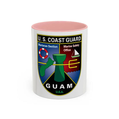 USCG Marianas Sect MSO Guam (U.S. Coast Guard) Accent Coffee Mug 11oz Pink - Go Mug Yourself