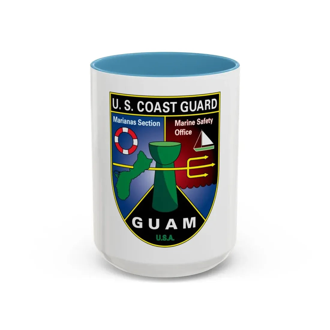 USCG Marianas Sect MSO Guam (U.S. Coast Guard) Accent Coffee Mug 15oz Light Blue - Go Mug Yourself
