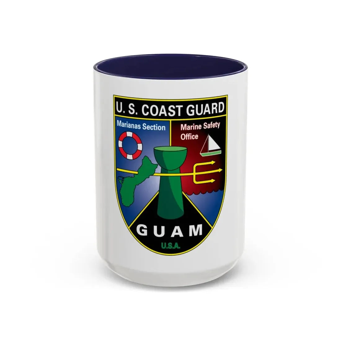 USCG Marianas Sect MSO Guam (U.S. Coast Guard) Accent Coffee Mug 15oz Navy - Go Mug Yourself