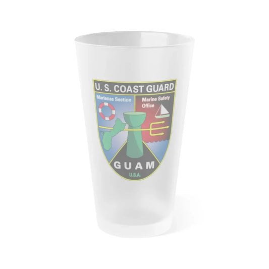 USCG Marianas Sect MSO Guam (U.S. Coast Guard) Frosted Pint Glass 16oz Default Title - Go Mug Yourself