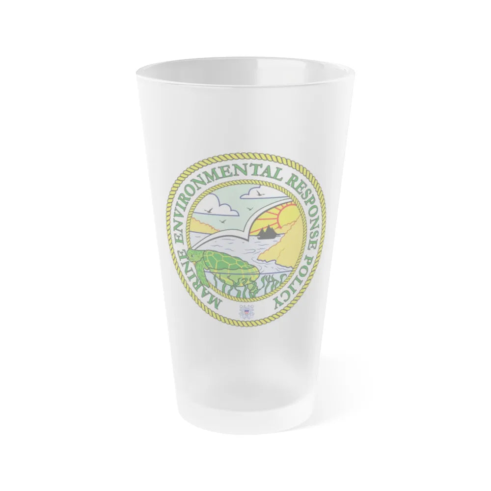 USCG Marine Environmental Resp Policy (U.S. Coast Guard) Frosted Pint Glass 16oz-Go Mug Yourself