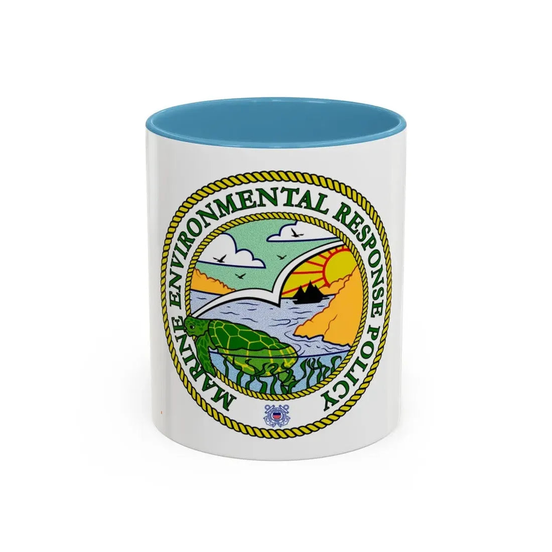 USCG Marine Environmental Resp Policy (U.S. Coast Guard) Accent Coffee Mug 11oz Light Blue - Go Mug Yourself