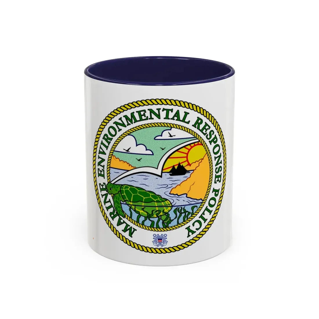 USCG Marine Environmental Resp Policy (U.S. Coast Guard) Accent Coffee Mug 11oz Navy - Go Mug Yourself