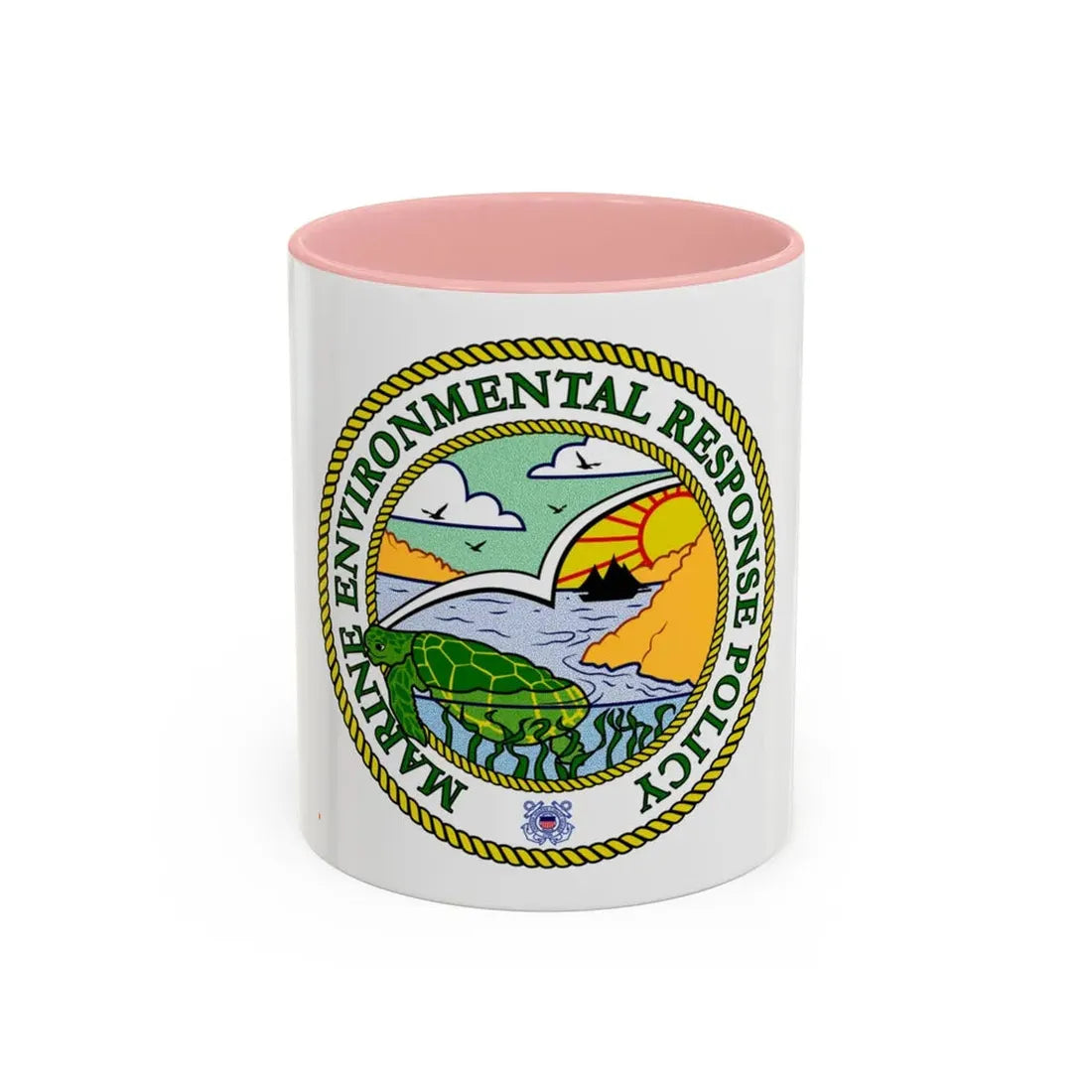 USCG Marine Environmental Resp Policy (U.S. Coast Guard) Accent Coffee Mug 11oz Pink - Go Mug Yourself