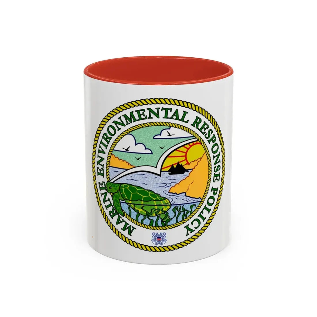 USCG Marine Environmental Resp Policy (U.S. Coast Guard) Accent Coffee Mug 11oz Red - Go Mug Yourself
