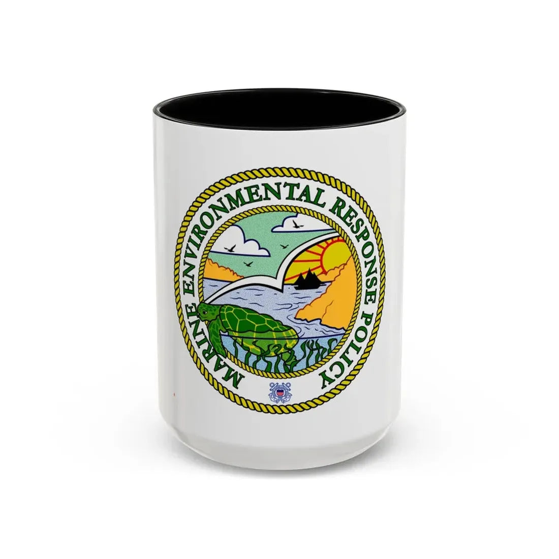 USCG Marine Environmental Resp Policy (U.S. Coast Guard) Accent Coffee Mug 15oz Black - Go Mug Yourself