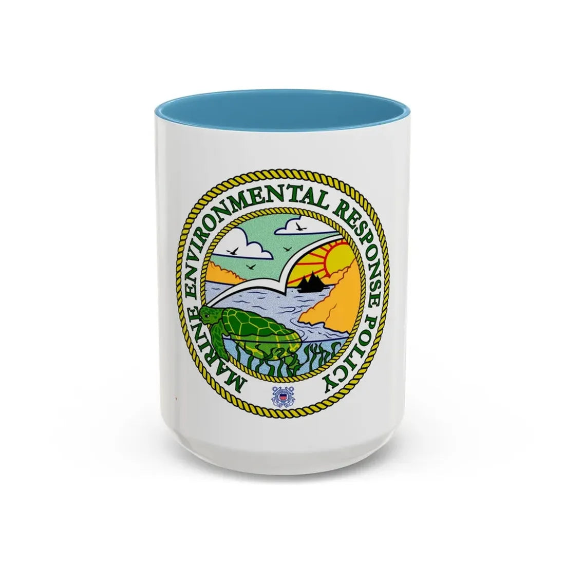 USCG Marine Environmental Resp Policy (U.S. Coast Guard) Accent Coffee Mug 15oz Light Blue - Go Mug Yourself