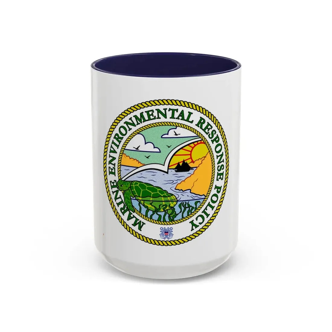 USCG Marine Environmental Resp Policy (U.S. Coast Guard) Accent Coffee Mug 15oz Navy - Go Mug Yourself