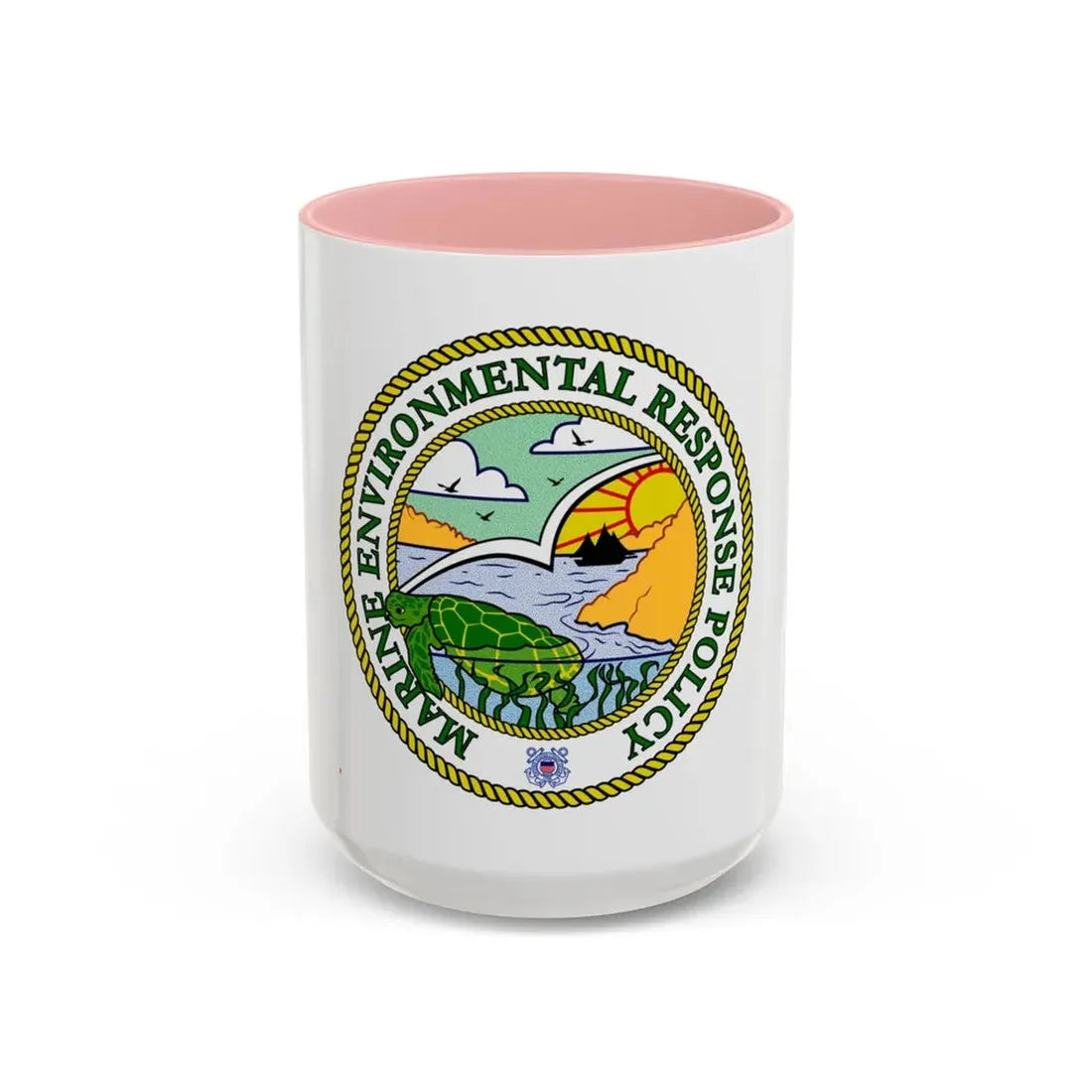 USCG Marine Environmental Resp Policy (U.S. Coast Guard) Accent Coffee Mug 15oz Pink - Go Mug Yourself