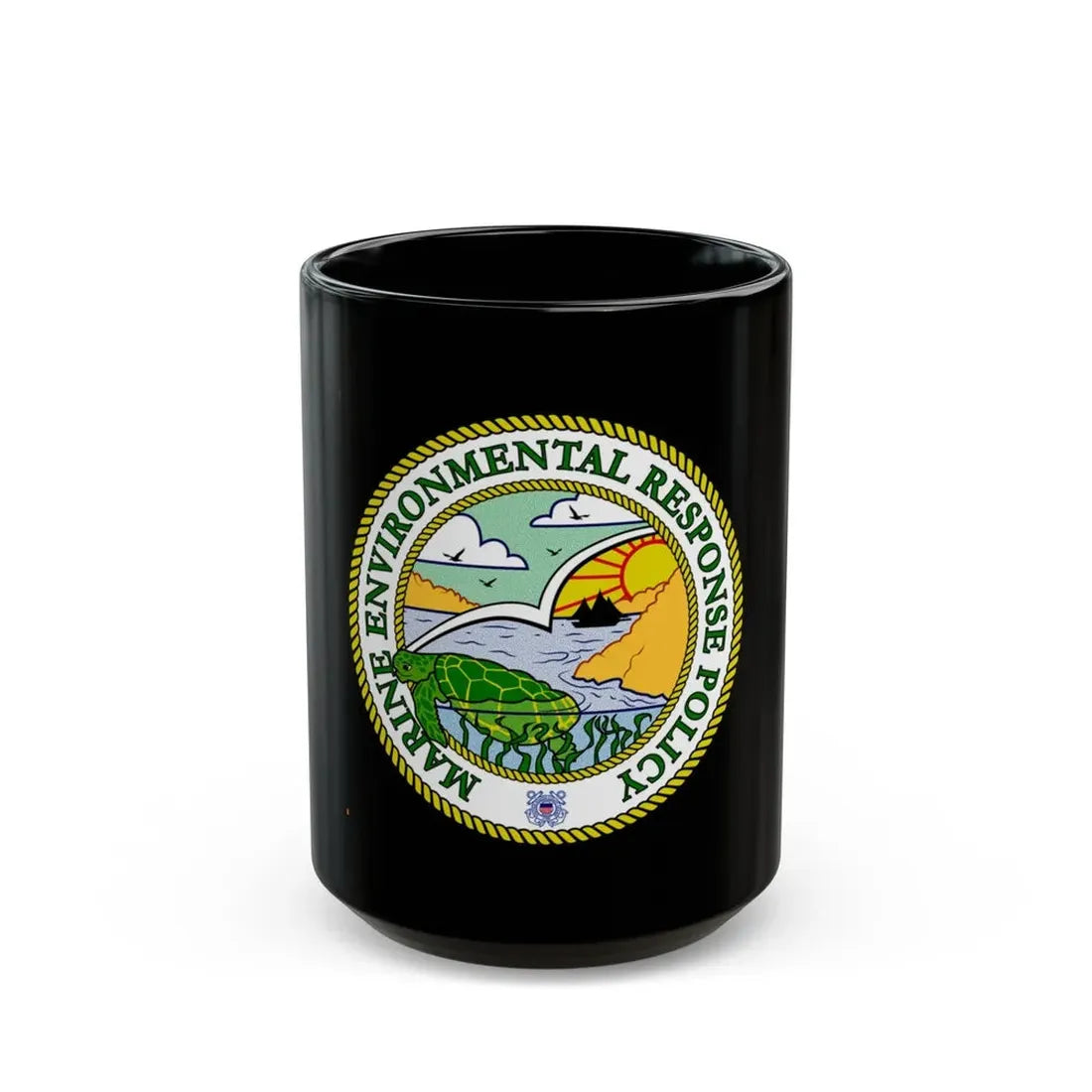 USCG Marine Environmental Resp Policy (U.S. Coast Guard) Black Coffee Mug 15oz - Go Mug Yourself