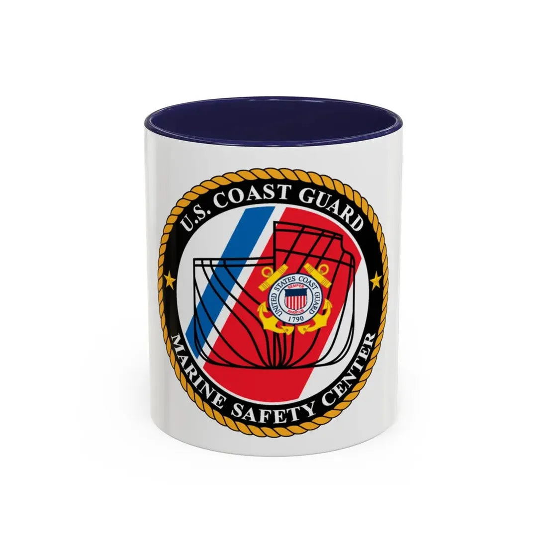 USCG MARINE SAFETY CENTER (U.S. Coast Guard) Accent Coffee Mug 11oz Navy - Go Mug Yourself