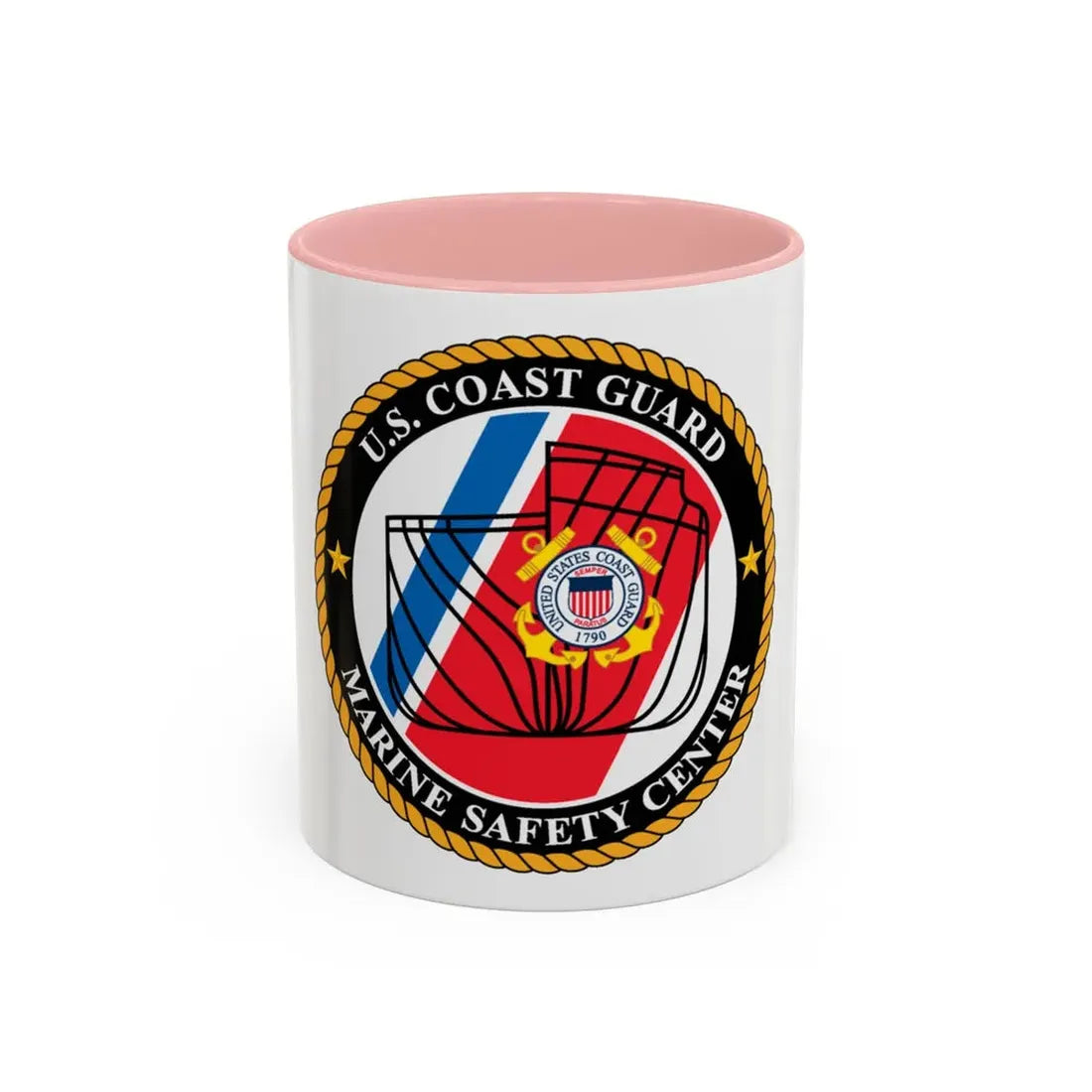 USCG MARINE SAFETY CENTER (U.S. Coast Guard) Accent Coffee Mug 11oz Pink - Go Mug Yourself
