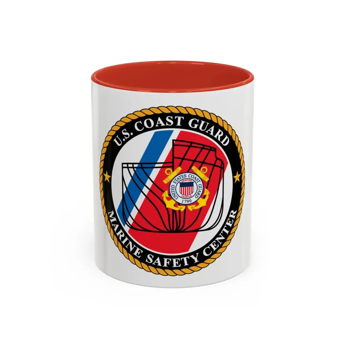 USCG MARINE SAFETY CENTER (U.S. Coast Guard) Accent Coffee Mug 11oz Red - Go Mug Yourself