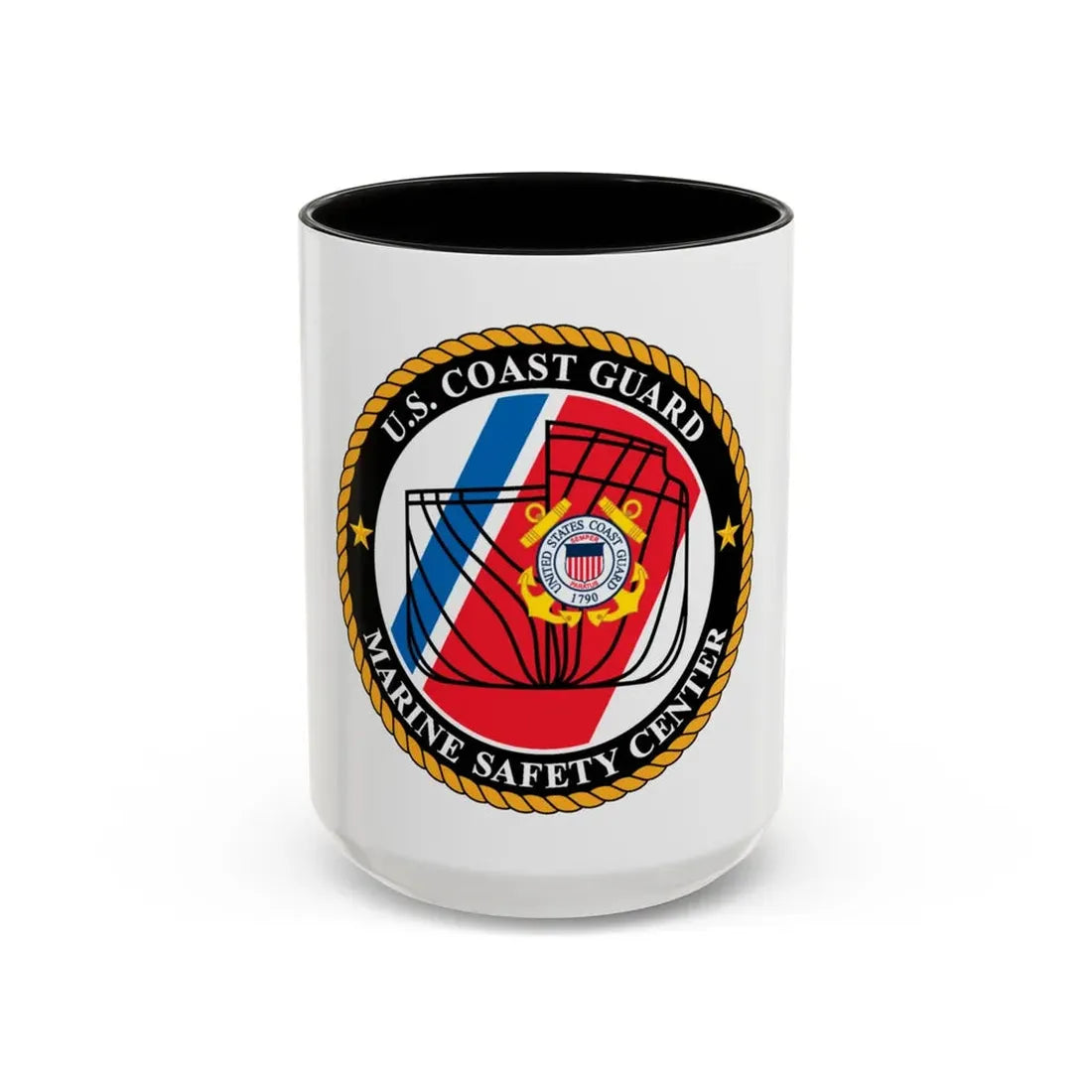 USCG MARINE SAFETY CENTER (U.S. Coast Guard) Accent Coffee Mug 15oz Black - Go Mug Yourself