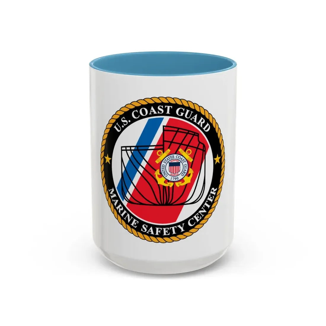 USCG MARINE SAFETY CENTER (U.S. Coast Guard) Accent Coffee Mug 15oz Light Blue - Go Mug Yourself