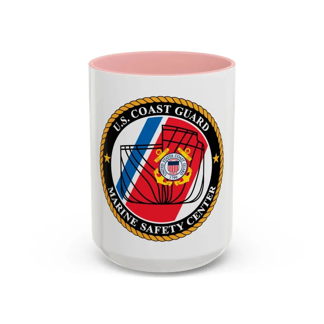 USCG MARINE SAFETY CENTER (U.S. Coast Guard) Accent Coffee Mug 15oz Pink - Go Mug Yourself