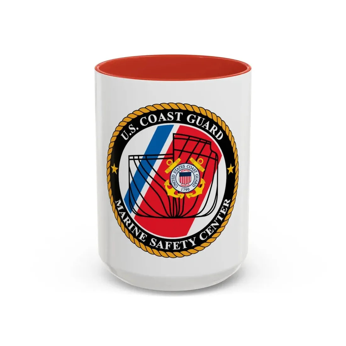 USCG MARINE SAFETY CENTER (U.S. Coast Guard) Accent Coffee Mug 15oz Red - Go Mug Yourself