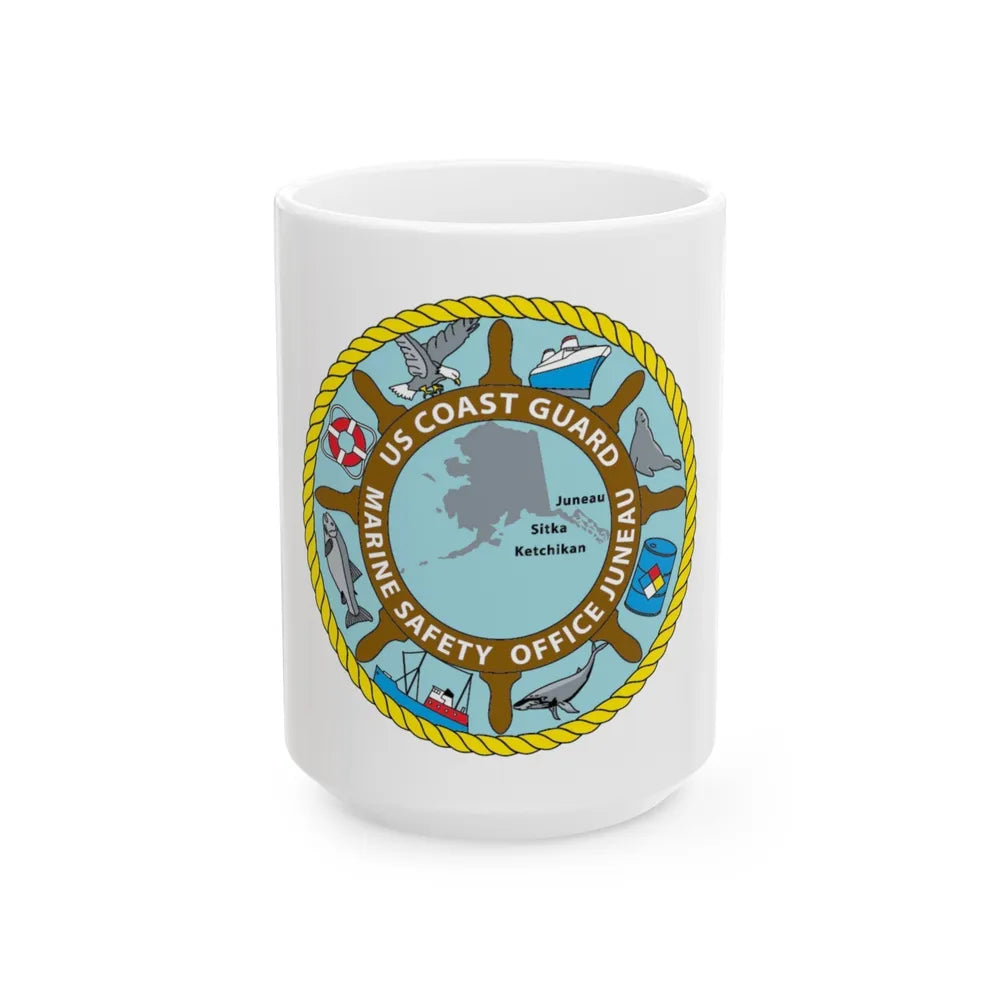 USCG Marine Safety Office Juneau (U.S. Coast Guard) White Coffee Mug-15oz-Go Mug Yourself