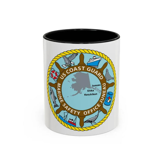 USCG Marine Safety Office Juneau (U.S. Coast Guard) Accent Coffee Mug 11oz Black - Go Mug Yourself
