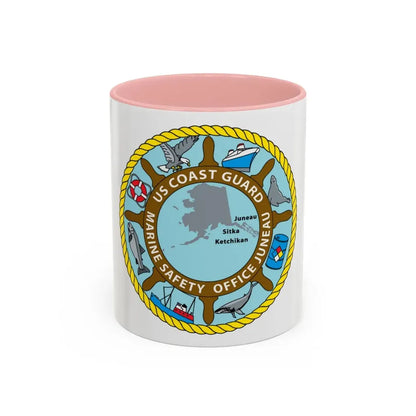 USCG Marine Safety Office Juneau (U.S. Coast Guard) Accent Coffee Mug 11oz Pink - Go Mug Yourself