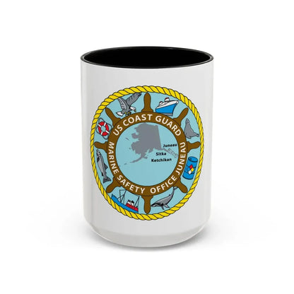 USCG Marine Safety Office Juneau (U.S. Coast Guard) Accent Coffee Mug 15oz Black - Go Mug Yourself