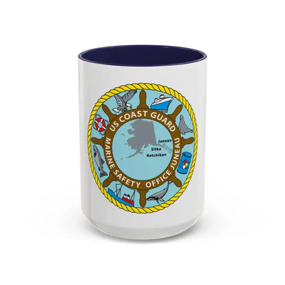 USCG Marine Safety Office Juneau (U.S. Coast Guard) Accent Coffee Mug 15oz Navy - Go Mug Yourself