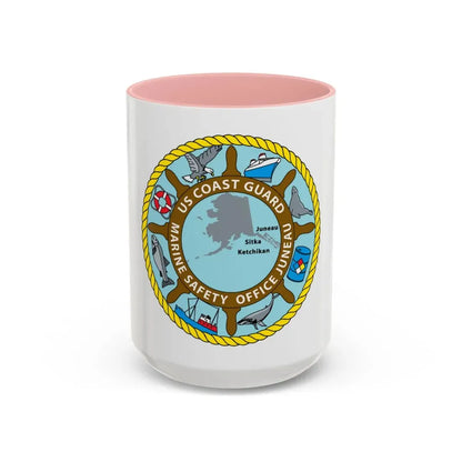 USCG Marine Safety Office Juneau (U.S. Coast Guard) Accent Coffee Mug 15oz Pink - Go Mug Yourself