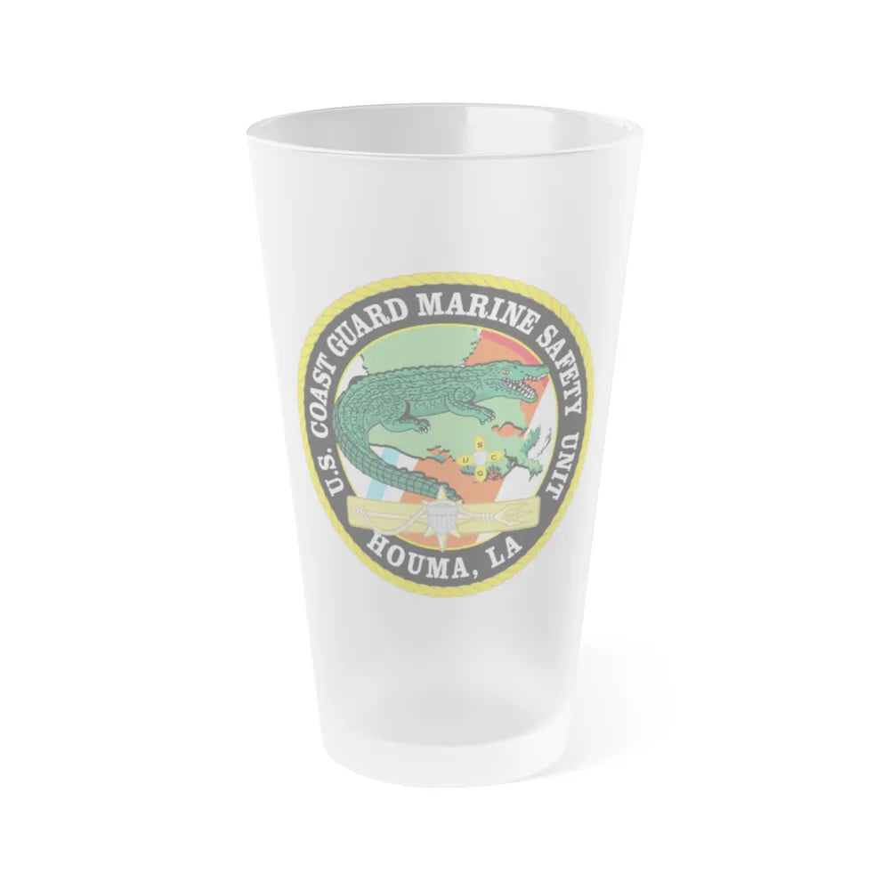 USCG Marine Safety Unit Houma LA (U.S. Coast Guard) Frosted Pint Glass 16oz-Go Mug Yourself