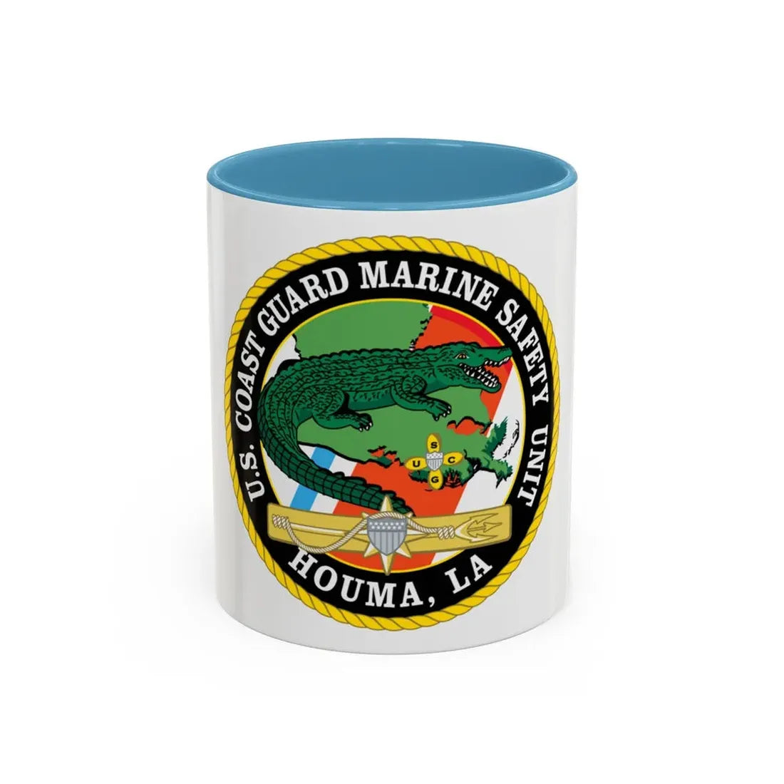 USCG Marine Safety Unit Houma LA (U.S. Coast Guard) Accent Coffee Mug 11oz Light Blue - Go Mug Yourself