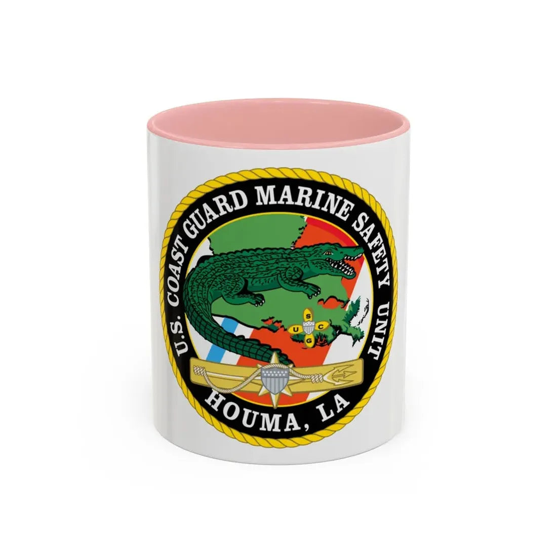 USCG Marine Safety Unit Houma LA (U.S. Coast Guard) Accent Coffee Mug 11oz Pink - Go Mug Yourself