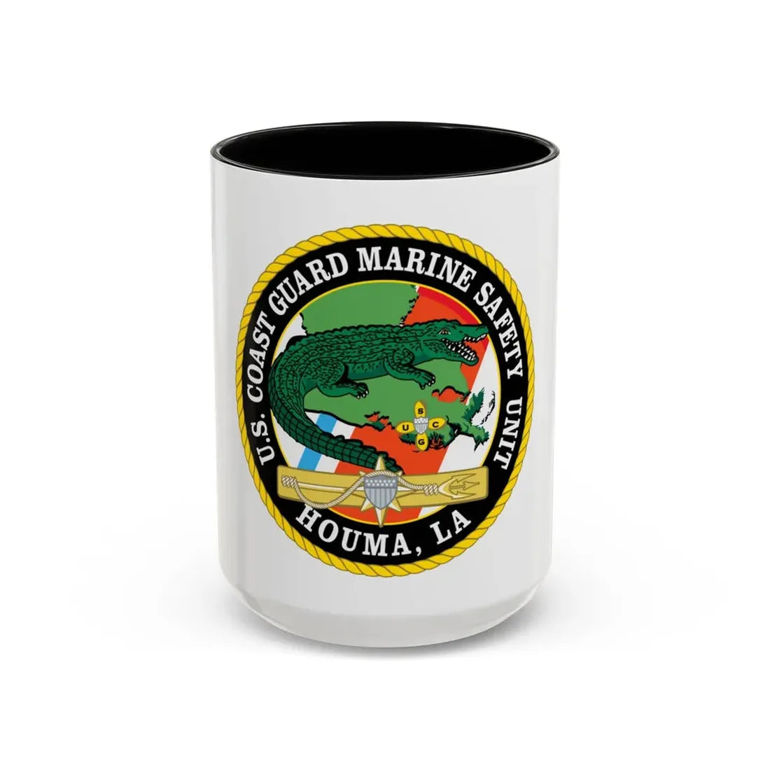 USCG Marine Safety Unit Houma LA (U.S. Coast Guard) Accent Coffee Mug 15oz Black - Go Mug Yourself