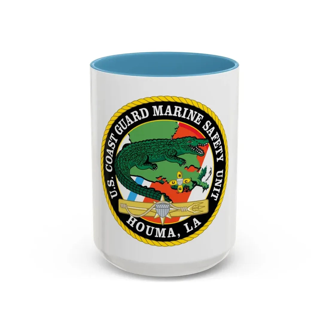 USCG Marine Safety Unit Houma LA (U.S. Coast Guard) Accent Coffee Mug 15oz Light Blue - Go Mug Yourself