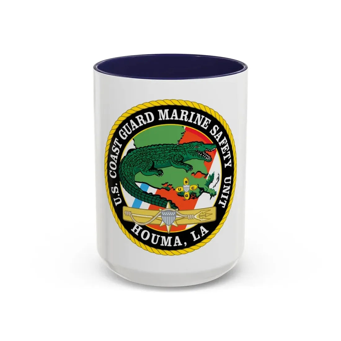 USCG Marine Safety Unit Houma LA (U.S. Coast Guard) Accent Coffee Mug 15oz Navy - Go Mug Yourself