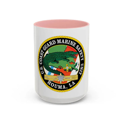 USCG Marine Safety Unit Houma LA (U.S. Coast Guard) Accent Coffee Mug 15oz Pink - Go Mug Yourself