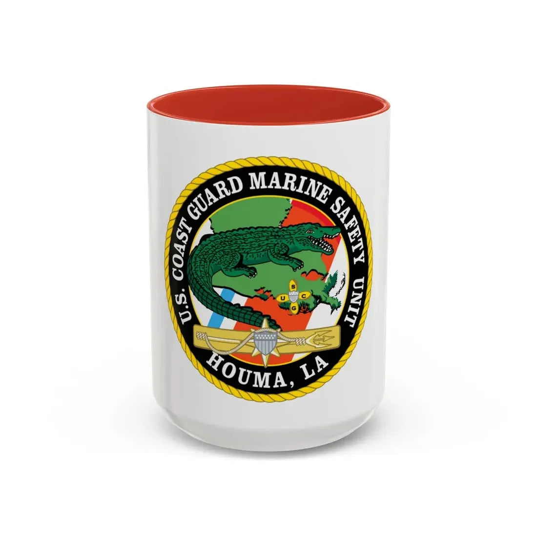 USCG Marine Safety Unit Houma LA (U.S. Coast Guard) Accent Coffee Mug 15oz Red - Go Mug Yourself