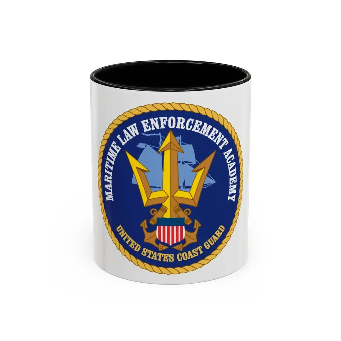 USCG Maritime Law Enforcement Academy (U.S. Coast Guard) Accent Coffee Mug 11oz Black - Go Mug Yourself