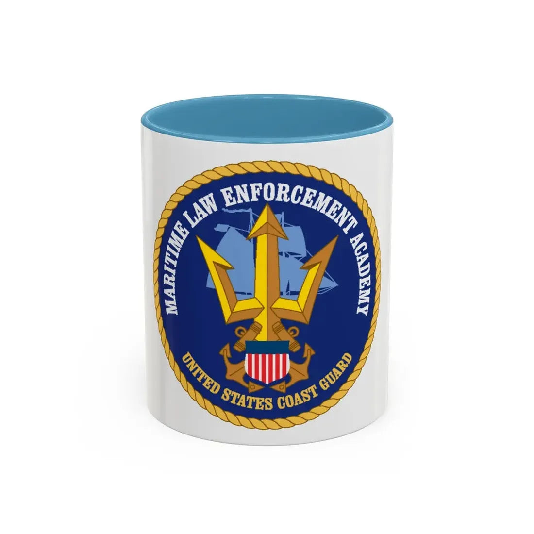 USCG Maritime Law Enforcement Academy (U.S. Coast Guard) Accent Coffee Mug 11oz Light Blue - Go Mug Yourself