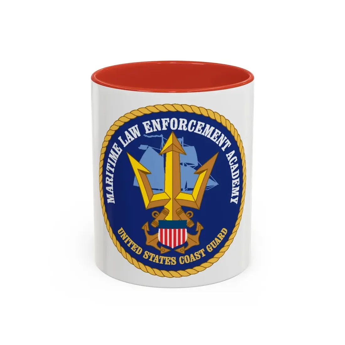 USCG Maritime Law Enforcement Academy (U.S. Coast Guard) Accent Coffee Mug 11oz Red - Go Mug Yourself