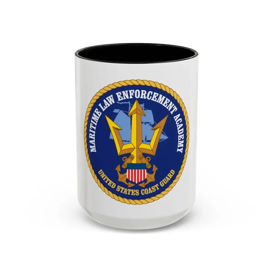 USCG Maritime Law Enforcement Academy (U.S. Coast Guard) Accent Coffee Mug 15oz Black - Go Mug Yourself
